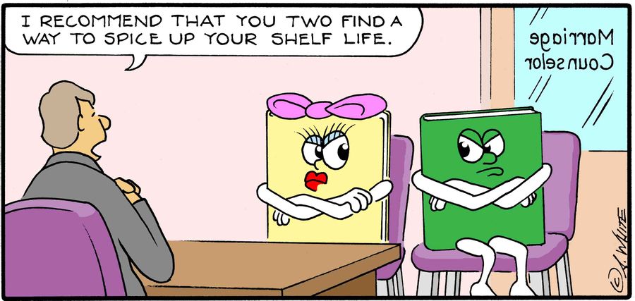 "I recommend that you two find a way to spice up your shelf life."