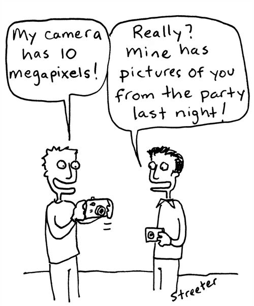 "Really? Mine has pictures of you from the party last night!"
