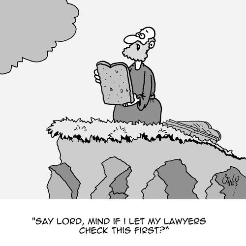 "Say Lord, mind if I let my lawyers check this first?"