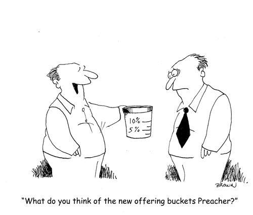 "What do you think of the new offering buckets Preacher?"