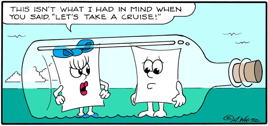 "This isn't what I had in mind when you said, 'Let's take a cruise!'"