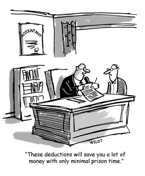 "These deductions will save you a lot of money with only minimal prison time." 