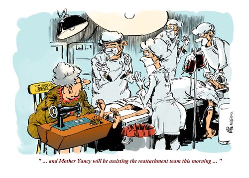 "....And Mother Yancy will be assisting the reattachment team this morning..."