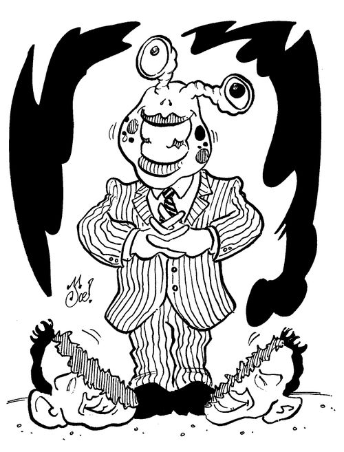 Tony Blair as an alien.