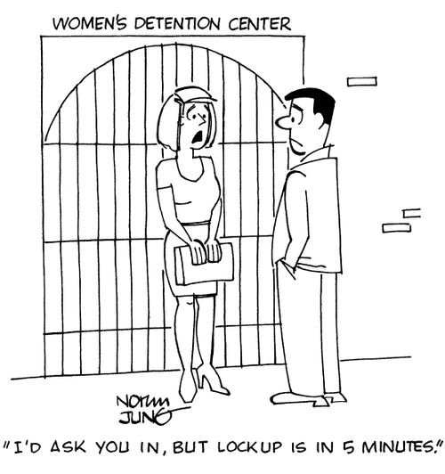 "I'd ask you in, but lockup is in 5 minutes."