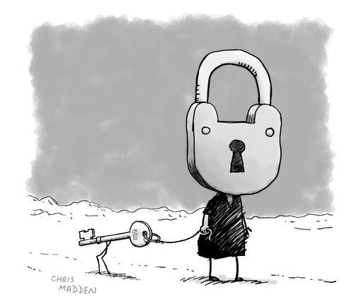 A Padlock and a Pet Key.