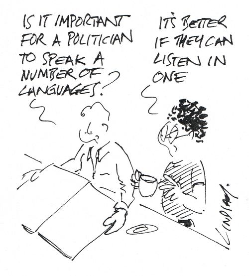 "Is it important for a politician to speak a number of languages?"
