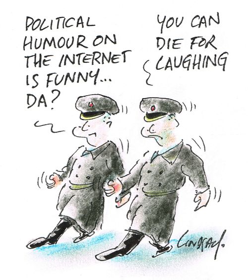 "Political humour on the internet is funny. . . da?"