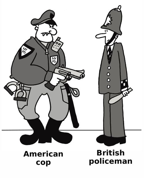 American cop and a British policeman.