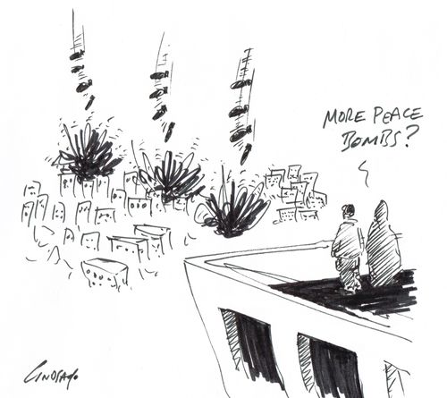 "More peace bombs?"