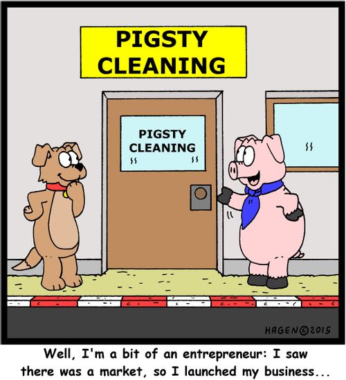 "Well, I'm a bit of an entrepreneur: I saw there was a market, so I launched my business..."