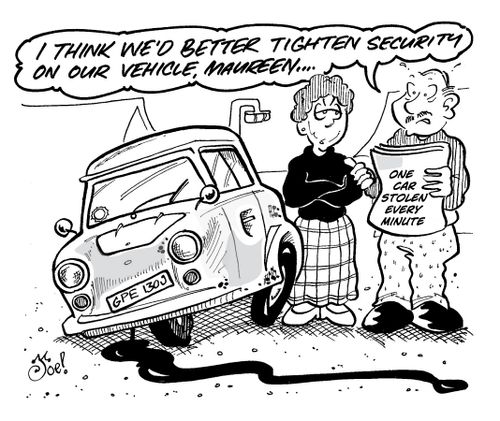 "I think we'd better tighten security on our vehicle, Maureen..."