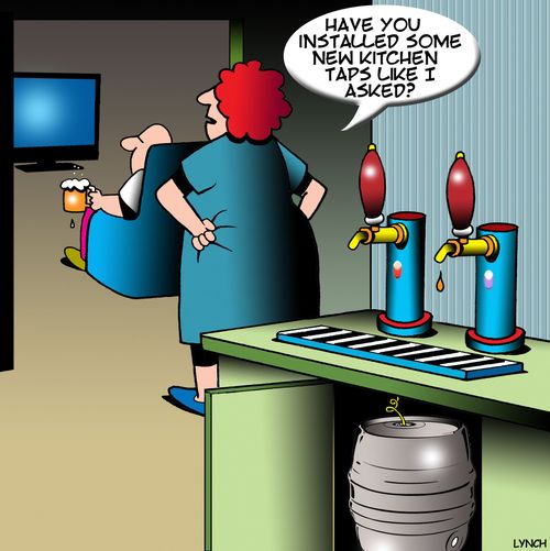"Have you installed some new kitchen taps like I asked?"