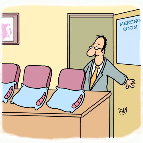 Meeting with pillows provided