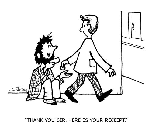 "Thank you sir. Here is your receipt."