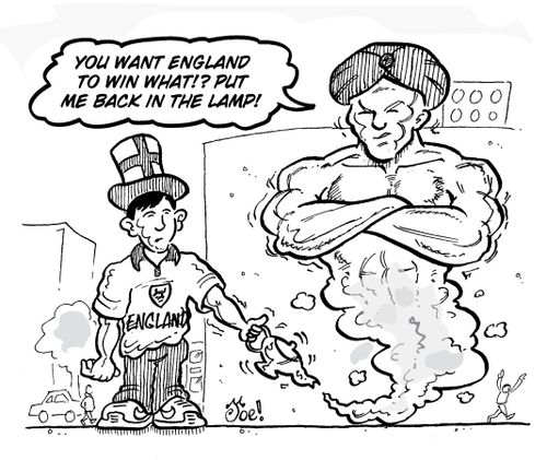 "You want England to win what!? Put me back in the lamp!"