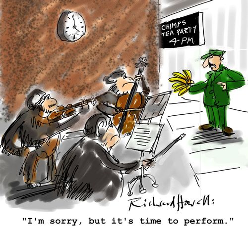 "I'm sorry, but it's time to perform."