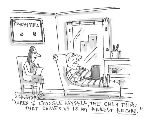 "When I google myself, the only thing that comes up is my arrest record."
