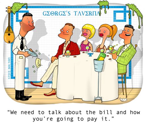 "We need to talk about the bill and how you're going to pay it."