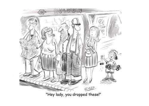 "Hey lady, you dropped these!"