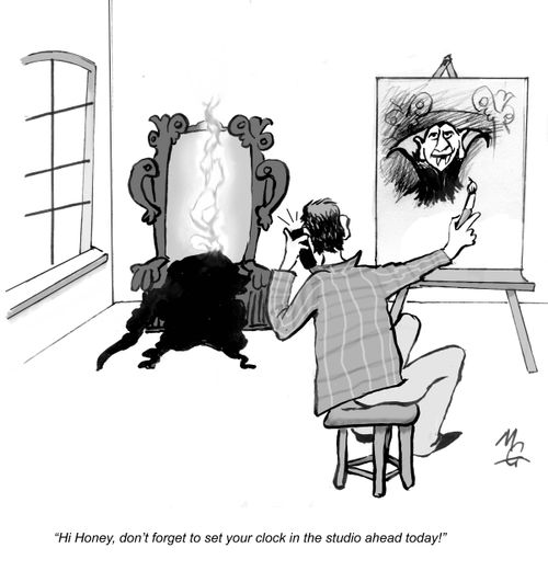 "Hi Honey, don't forget to set your clock in the studio ahead today."