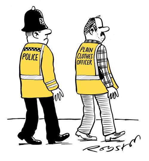 Plain clothes officer in hi-vis