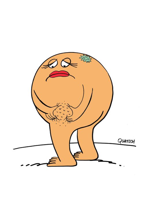 Orange worrying about cellulite.