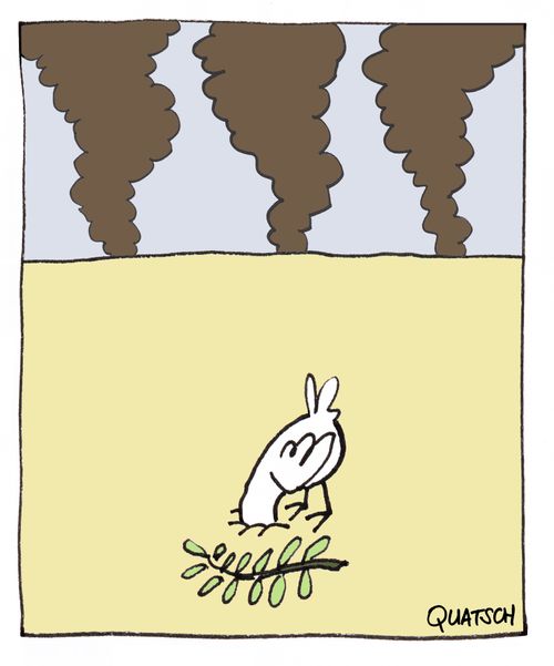 Dove of Peace with its head in the sand.
