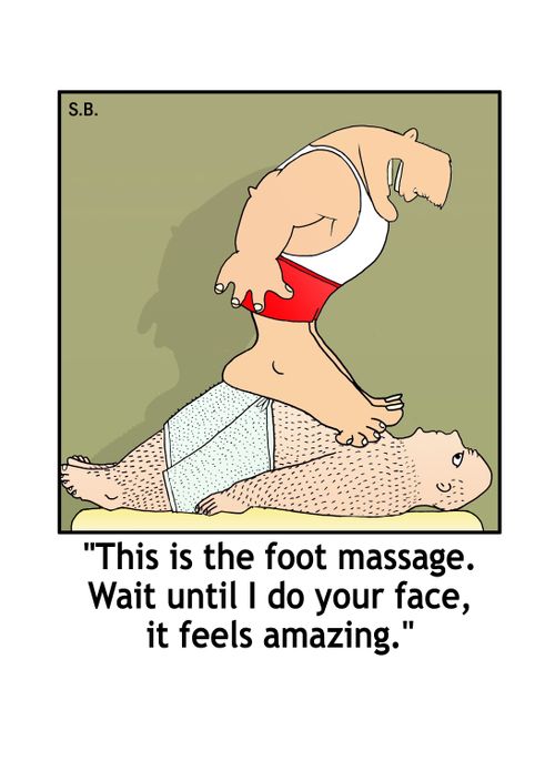 'This is the foot massage. Wait until I do your face, it feels amazing.'