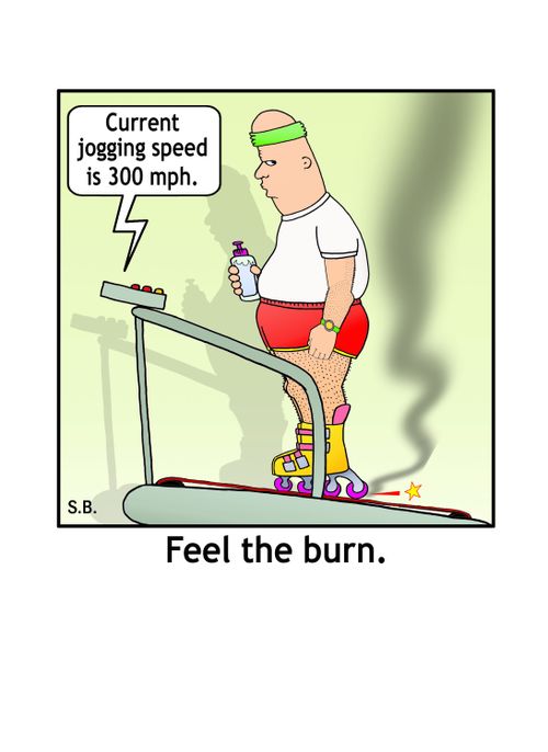 Man using roller blades on treadmill.