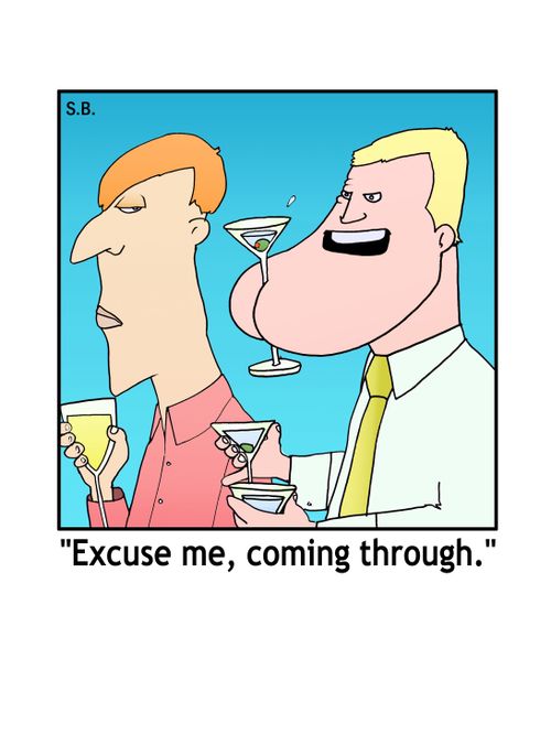 'Excuse me, coming through.'