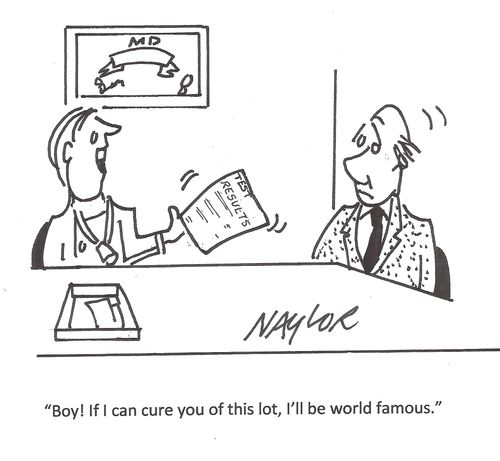 "Boy! If I can cure you of this lot, I'll be world famous."
