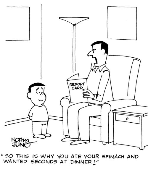 "So this is why you ate your spinach and wanted seconds at dinner!"