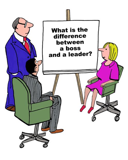 What is the difference between a boss and a leader?