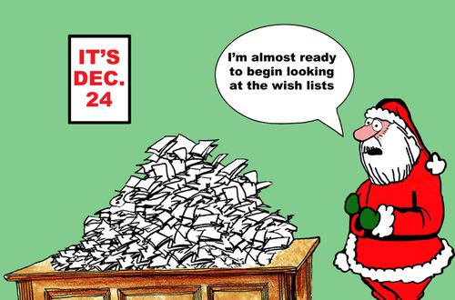 "I'm almost ready to begin looking at the wish lists."