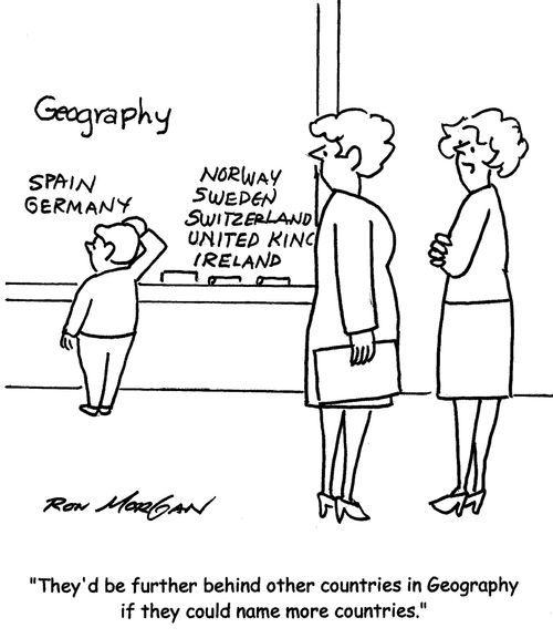 "They'd be further behind other countries in Geography if they could name more countries."