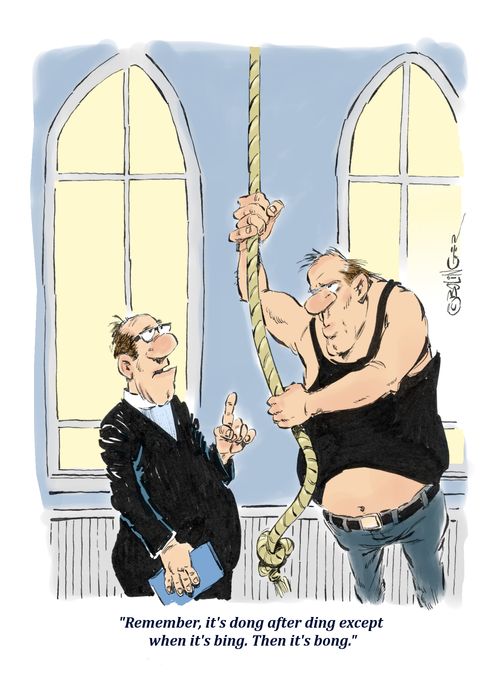 "Remember, it's dong after ding except when it's bling. Then it's bong."