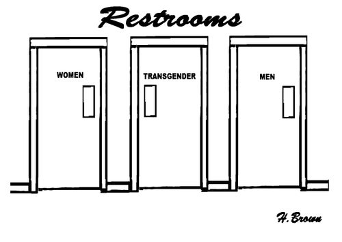 Restrooms: Women, Transgender, Men.
