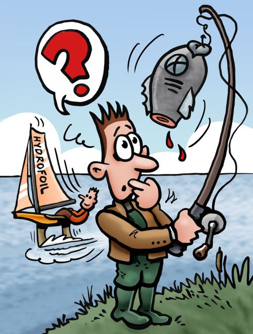 Fish chopped by hydrofoil