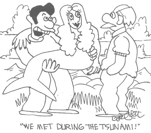 "We met during the tsunami!"