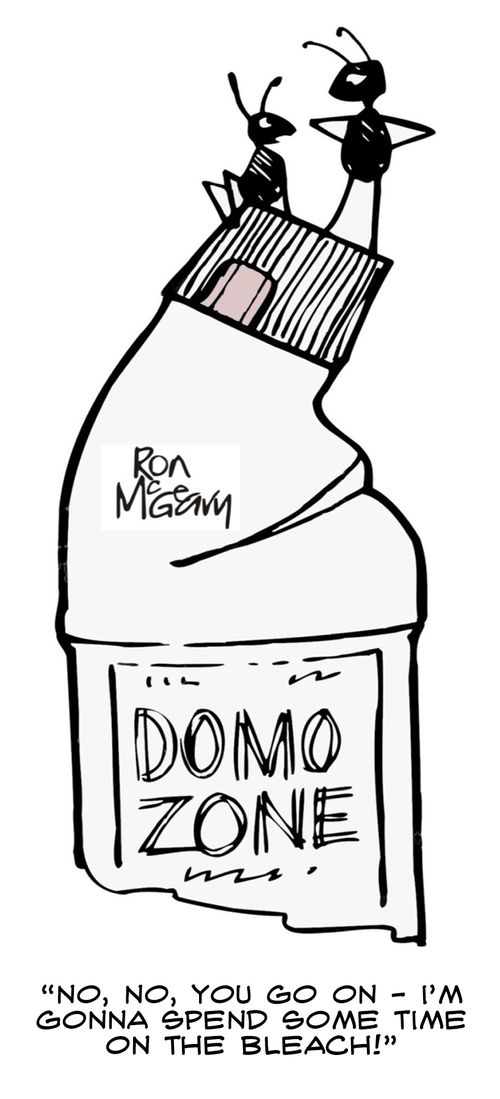"No, no, you go on - I'm gonna spend some time on the bleach!"