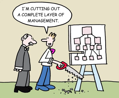 "I'm cutting out a complete layer of management."