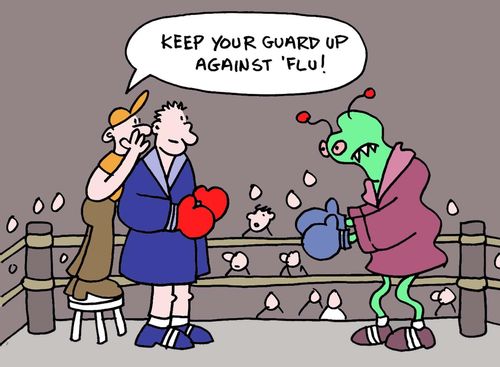 "Keep your guard up against 'flu."