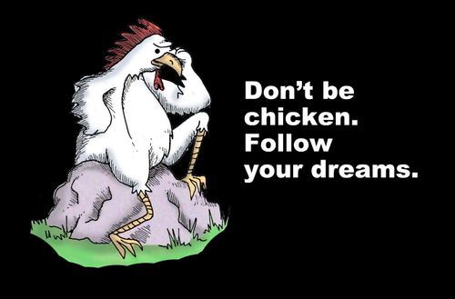 Don't be chicken. Follow your dreams.