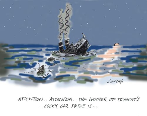 "Attention... attention... the winner of tonight's lucky oar prize is..."