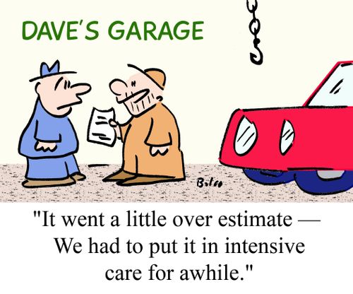 "It went a little over estimate - We had to put it in intensive care fore awhile."