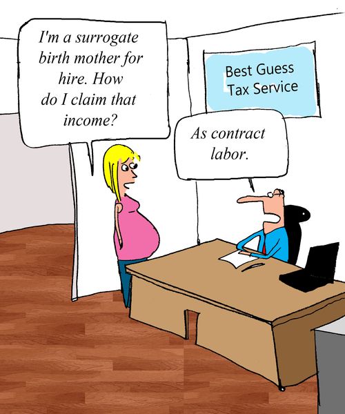 "I'm a surrogate birth mother for hire. How do I claim my income?"