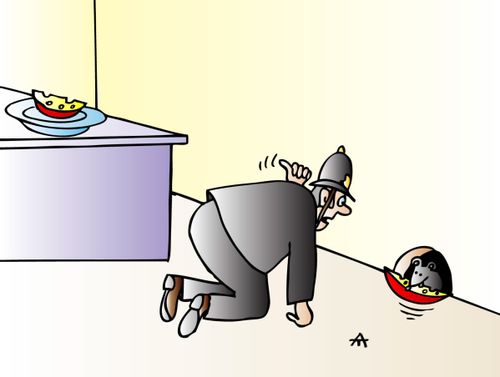 Policeman discovers a thief