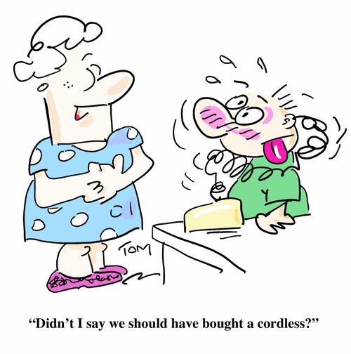 "Didn't I say we should have bought a cordless?"