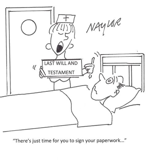 "There's just time for you to sign your paperwork..."
